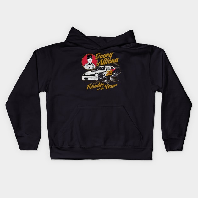 Davey Allison Rookie Of The Year 1987 Kids Hoodie by art.Hamdan